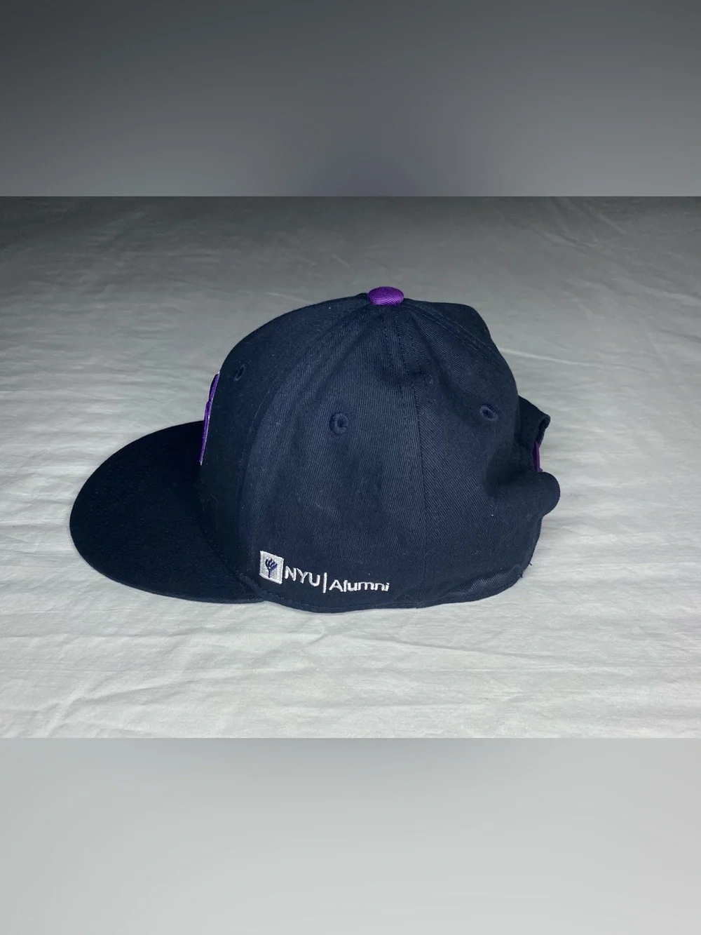 NYU University New York Yankees Baseball Hat Cap SnapBack Purple Black